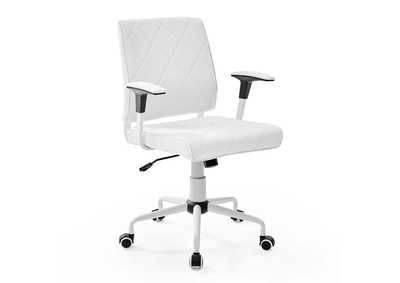 White Lattice Vinyl Office Chair