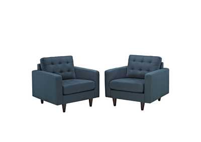 Image for Azure Empress Arm Chair Upholstered Fabric [Set of 2]