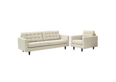 Image for Beige Empress Armchair and Sofa [Set of 2]