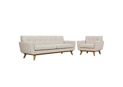 Image for Beige Engage Armchair and Sofa [Set of 2]