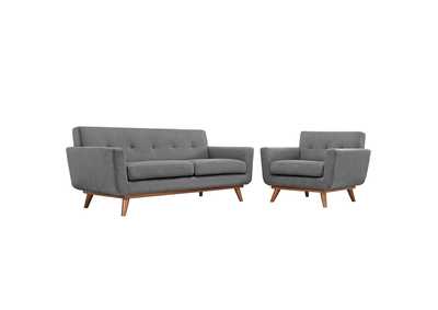 Image for Expectation Gray Engage Armchair and Loveseat [Set of 2]
