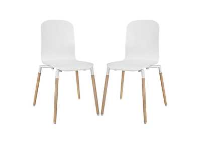 Image for White Stack Dining Chairs Wood [Set of 2]