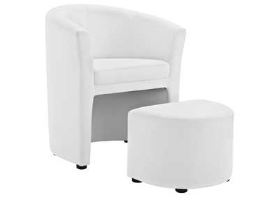Image for White Divulge Armchair and Ottoman