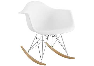 Image for White Rocker Plastic Lounge Chair