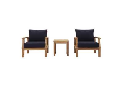 Image for Marina Natural Navy 3 Piece Outdoor Patio Teak Set