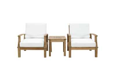 Marina Natural White 3 Piece Outdoor Patio Teak Set