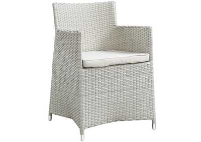 Image for Gray White Junction Dining Outdoor Patio Armchair