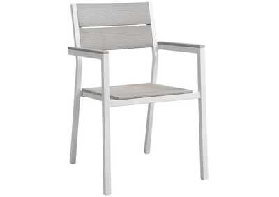 Image for White Light Gray Maine Dining Outdoor Patio Armchair