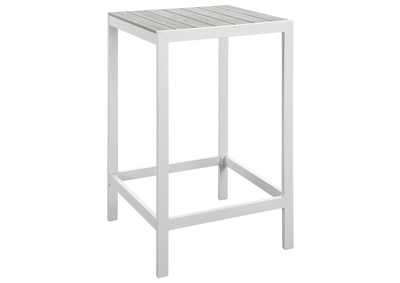 Image for White Light Gray Maine Outdoor Patio Bar Table