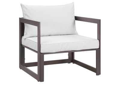 Image for Brown White Fortuna Outdoor Patio Armchair