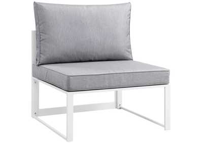 Image for Fortuna White Gray Armless Outdoor Patio Chair