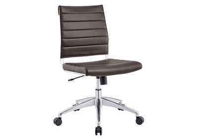 Jive Brown Armless Mid Back Office Chair