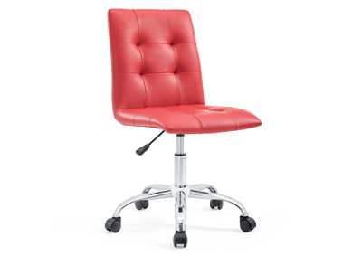 Image for Prim Red Armless Mid Back Office Chair