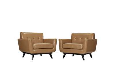 Image for Tan Engage Leather Sofa Set