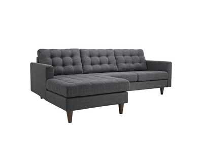 Image for Gray Empress Left-Facing Upholstered Fabric Sectional Sofa