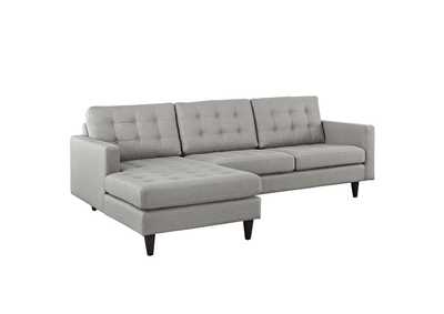 Image for Light Gray Empress Left-Facing Upholstered Fabric Sectional Sofa