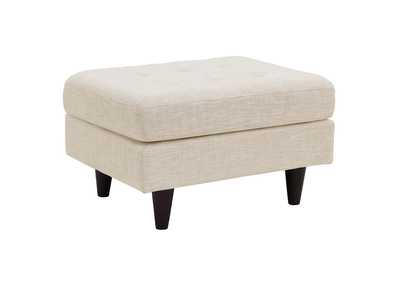Image for Beige Empress Upholstered Fabric Ottoman