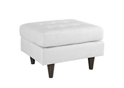 Image for White Empress Bonded Leather Ottoman