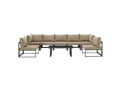 Image for Fortuna Brown Mocha 8 Piece Outdoor Patio Sectional Sofa Set