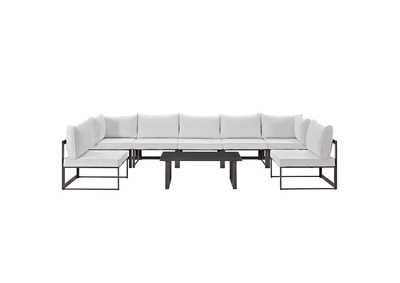 Image for Fortuna Brown White 8 Piece Outdoor Patio Sectional Sofa Set