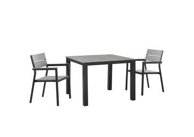 Image for Brown Gray Maine 3 Piece Outdoor Patio Dining Set