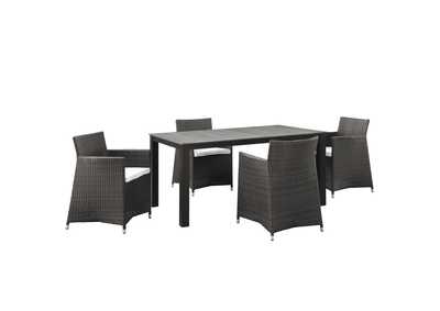 Image for Brown White Junction 5 Piece Outdoor Patio Dining Set