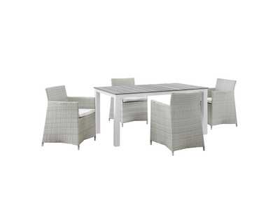 Image for Gray White Junction 5 Piece Outdoor Patio Dining Set