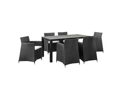 Image for Brown White Junction 7 Piece Outdoor Patio Dining Set