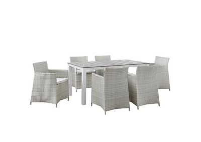 Image for Gray White Junction 7 Piece Outdoor Patio Dining Set