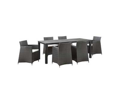 Image for Brown White Junction 7 Piece Outdoor Patio Dining Set