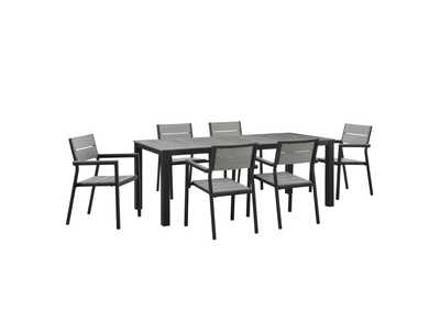 Image for Brown Gray Maine 7 Piece Outdoor Patio Dining Set