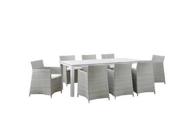 Image for Gray White Junction 9 Piece Outdoor Patio Dining Set