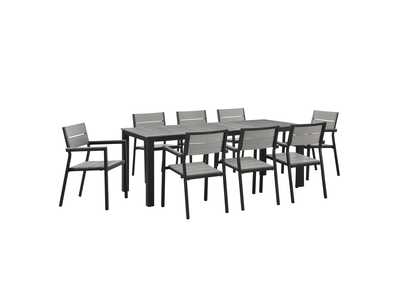 Image for Brown Gray Maine 9 Piece Outdoor Patio Dining Set