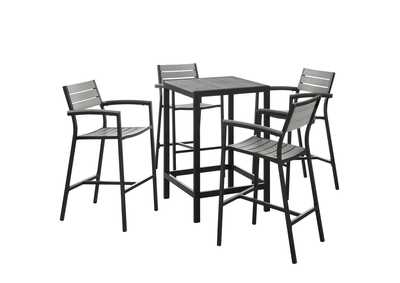 Image for Brown Gray Maine 5 Piece Outdoor Patio Bar Set
