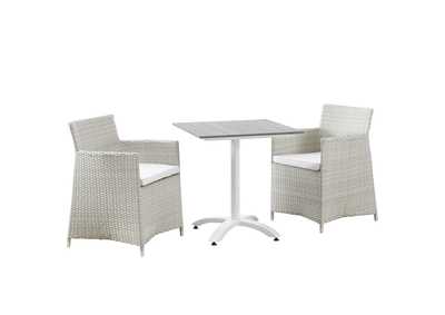 Image for Gray White Junction 3 Piece Outdoor Patio Dining Set