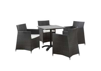 Image for Brown White Junction 5 Piece Outdoor Patio Dining Set