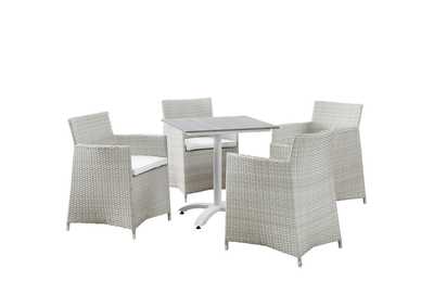 Image for Gray White Junction 5 Piece Outdoor Patio Dining Set