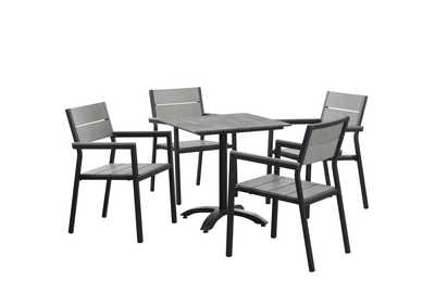 Image for Brown Gray Maine 5 Piece Outdoor Patio Dining Set