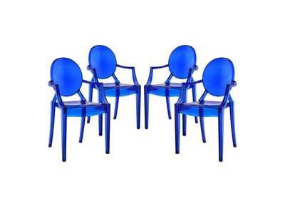 Image for Blue Casper Arm Dining Chairs [Set of 4]