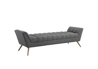 Image for Gray Response Upholstered Fabric Bench