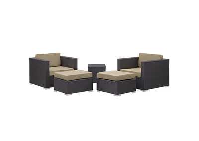 Image for Convene Espresso Mocha 5 Piece Outdoor Patio Sectional Set