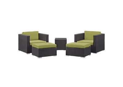 Image for Convene Espresso Peridot 5 Piece Outdoor Patio Sectional Set