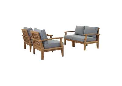 Image for Marina Natural Gray 4 Piece Outdoor Patio Teak Set