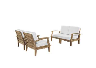 Image for Natural White Marina 4 Piece Outdoor Patio Teak Set