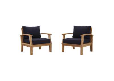 Image for Marina Natural Navy 2 Piece Outdoor Patio Teak Set