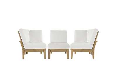 Image for Marina Natural White 3 Piece Outdoor Patio Teak Set