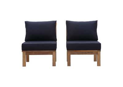 Image for Marina Natural Navy 2 Piece Outdoor Patio Teak Set