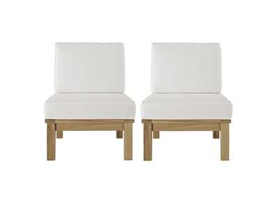 Image for Marina Natural White 2 Piece Outdoor Patio Teak Set