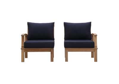 Image for Marina Natural Navy 2 Piece Outdoor Patio Teak Set