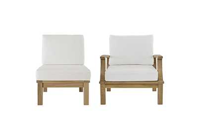 Image for Marina Natural White 2 Piece Outdoor Patio Teak Set